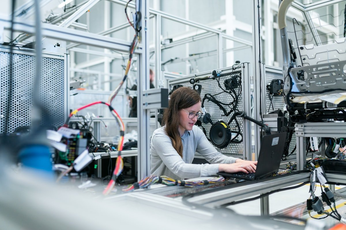 Engineer working in a modern facility
